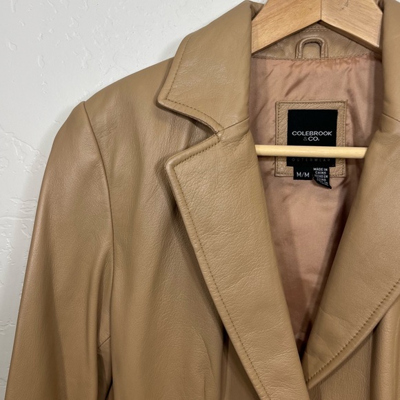 Colebrook Tan Leather Jacket Blazer Size M - Picture 5 of 12